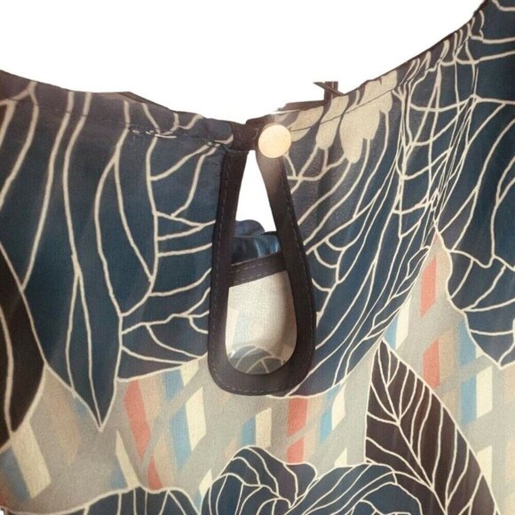 Pink Martini | Floral Sleeveless Midi Dress Navy Multi Boho Resort Size L | EUC - Picture 11 of 12